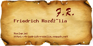 Friedrich Rozália névjegykártya